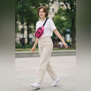 The North Face Explore Hip Pack in Mr. Pink/TNF Black NWT